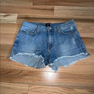 Just black denim shorts